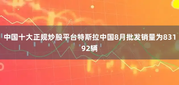 中国十大正规炒股平台特斯拉中国8月批发销量为83192辆
