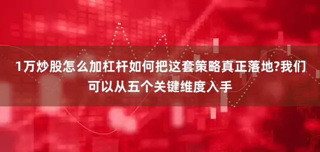1万炒股怎么加杠杆如何把这套策略真正落地?我们可以从五个关键维度入手